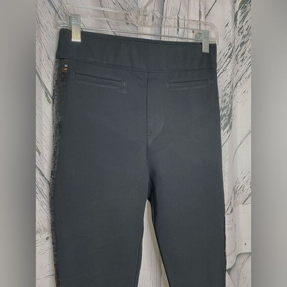 SPANX Ponte Skinny Sequin Trim Black S/P - Picture 3 of 10